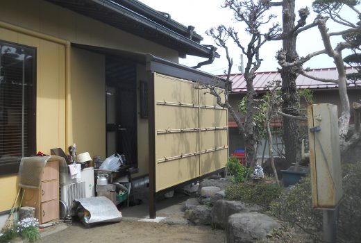 テラス屋根竹垣フェンス仕様